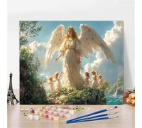 Paint by Numbers Angel Painting by Numbers for Adults Mountain Canvas Oil Painting Kit for Kids or Beginner with Paint Brushes Acrylic Pigment 50X65cm Without Frame, Halloween Decorations Gifts Y5-418