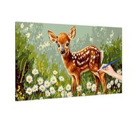 Paint by Numbers Animal, 140x60cm Large Paint by Numbers for Adults Deer Canvas Without Frame, DIY Arts and Crafts for Beginners, Color Oil Painting Paints on Canvas for Hobbies for Adults Women K-11
