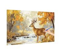Paint by Numbers Animal, 70x30cm Large Paint by Numbers for Adults Deer Canvas Without Frame, DIY Arts and Crafts for Beginners, Color Oil Painting Paints on Canvas for Hobbies for Adults Women V-94