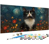 Paint by Numbers Animal Paint by Numbers for Adults Cat Pattern Large 30x60cm,DIY Canvas Oil Paintings Hobbies for Adults Women Kit with Acrylic Pigment,Home Decor Gifts for Women,Without Frame J3-92