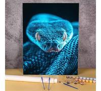 Paint by Numbers, Animal Paint by Numbers Kits for Adults Kids Beginners 15.7x19.6 cm, Adults Paint by Numbers Snake with Paintbrushes DIY Color Paint by Numbers for Home Decor (Without Frame) GH-642
