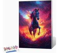 Paint by Numbers Animal, Painting by Numbers for Adults Horse, DIY Hand Painted Oil Painting Kit with 3 - Brushes and Acrylic Paint, Canvas Kits for Gifts Home Decor, Without Frame 16"x24" -WX251094