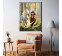 Paint by Numbers Animals Paint by Numbers for Children 6-12 Easy DIY Paint-by-Numbers Kits, Adults Beginners Kids Acrylic Oil Painting Canvas Art for Room Decor, Gift for Women 80x100cm Horse 2y-1001