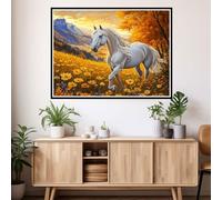 Paint by Numbers Autumn Paint by Numbers for Children 6-12 Easy DIY Paint-by-Numbers Kits, Adults Beginners Kids Acrylic Oil Painting Canvas Crafts for Room Decor, Gift for Women 70x100cm Horse 2y-935