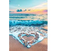 Paint by Numbers Beach Stones Painting by Numbers for Adults with Frame, Paint by Number for Children Beginners, DIY Acrylic Pigment Drawing Paintwork Arts and Crafts for Room Decor 20x30cm J8-698