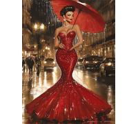 Paint by Numbers Beauty Woman Painting by Numbers for Adults, DIY Craft Art Paintings Kit, with 3- Paint Brushes e Acrylic Pigment, Hobbies for Adults Women, Christmas Decorations 40x50cm s0ji-81