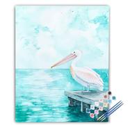 Paint by Numbers Bird Paint by Numbers Kits for Adult Blue, DIY Canvas Oil Painting Kit for Kids or Beginner with Painting Brushes Acrylic, for Home Wall Decor Gifts 50x70cm Without Frame uk6-340