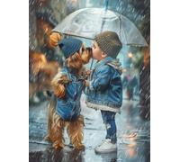 Paint by Numbers Boy Paint by Numbers Kits for Adults Dog DIY Acrylic Oil Painting Color Canvas Hobbies for Adults Women Arts and Crafts Kits Wall Art Decor,Gifts for Women 28x36 inch ,Frameless k-536