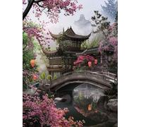 Paint by Numbers Bridge Architecture，DIY Painting by Numbers for Adults, Arts Kits with 3 Acrylic Paint Brushes and Acrylic Paints, Painting for Adults and Beginners 36x48inch, Home Decor J0-514