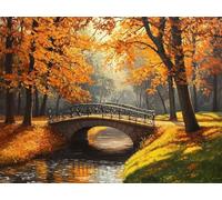 Paint by Numbers Bridge Tree，DIY Painting by Numbers for Adults, Arts Kits with 3 Acrylic Paint Brushes and Acrylic Paints, Painting for Adults and Beginners 20x28inch, Home Decor, Gifts J0-1113