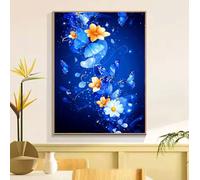 Paint by Numbers Butterfly Flower Painting by Numbers for Adults, DIY Craft Art Painting Kit, with 3- Paint Brushes Acrylic Pigment, Hobbies for Adults Women, Halloween Decorations 80x100cm w6t-259