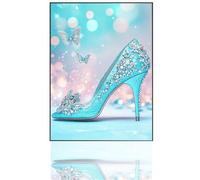 Paint by Numbers Butterfly, Glass Slippers Paint by Numbers for Adults, Paint by Numbers Painting Kit with Paint Brushes, Hobbies for Adults Women Crafts, Acrylic Paint Kits, Wall Decor 8x12inch M1-6