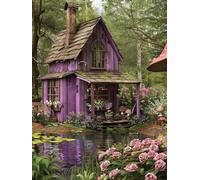 Paint by Numbers Cabin Painting by Numbers for Adults with Frame, Paint by Number for Children Beginners, DIY Acrylic Pigment Drawing Paintwork Arts and Crafts for Room Decor, Gifts 100x150cm J8-236