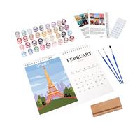 Paint By Numbers Calendar 2025 | Wall Calendar - Nation Landscape | Desk Calendar - Creative Animal | Funny Paintable Wall Calendar 2025 With Brush & Acrylic Paint | Calendar Decorations For Home