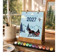 Paint by Numbers Calendar 2027 - DIY Monthly Desk Calendar Plant Paint