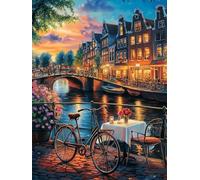 Paint by Numbers Cityscape, Large Paint by Numbers for Adults Bridge 20x28 Inch, Painting by Numbers for Adults, DIY Canvas Oil Painting Kits Crafts for Home Wall Decor Gifts (Without Frame) -YH621