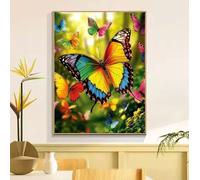 Paint by Numbers Color Butterfly Painting by Numbers for Adults, DIY Craft Art Painting Kit, with 3- Paint Brushes Acrylic Pigment, Hobbies for Adults Women, Halloween Decorations 20x30cm w6t-263