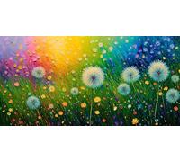 Paint by Numbers Color Dandelion DIY Painting by Numbers for Adults Children Canvas Kits 30x60cm with 3- Paint Brushes and Acrylic Painting Kit, Hobbies for Adults Women 12x24in (Frameless) z0z-550