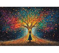 Paint by Numbers Colorful Tree DIY Painting On Canvas, Paintwork with Paintbrushes Acrylic Paints, Perfect for Paint by Numbers for Adults and Beginner for Home Wall Decor 32x48Inch (Frameless) v-75