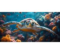 Paint by Numbers Coral DIY Painting by Numbers Kit for Adults Beginner 70X140CM Canvas Easy to Paint with Acrylic Paints, Sea Turtles Oil Painting, Home Wall Decor, Stress Relief Gift for Women/Men