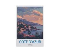 Paint by Numbers,Cote D'azur France,DIY Paint by Numbers Kits for Adults Kids,Canvas Oil Painting with Brushes and Acrylic Pigment Paint by Numbers Arts Craft for Home Wall Decor(40x50cm) -GA48
