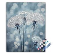 Paint by Numbers Dandelion Paint by Numbers Kits for Adult Blue, DIY Canvas Oil Painting Kit for Kids or Beginner with Painting Brushes Acrylic, for Home Decor Gifts 40x50cm Without Frame ukY-3135