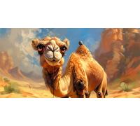 Paint by Numbers Desert Camel, Paint by Numbers for Adults Beginners Kits, Large DIY Canvas Oil Painting Kit for Kids, with 3- Brushes and Acrylic Pigment, Home Decor Gifts (Frameless) 30x60cm L-359