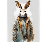Paint by Numbers DIY Hare Bunny Rabbit Art Oil Painting Unique Gift Home Decor Accessories 40x50cm Frameless