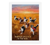 Paint by Numbers Five Colorful Border Collies in The Wild Digital Painting Kit for Adults Create Your Own Magical Scene Art Supplies Unframed 40x50CM