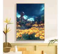 Paint by Numbers Flower Cabin Painting by Numbers for Adults, DIY Craft Art Painting Kit, with 3-Paint Brushes Acrylic Pigment Drawing, Hobbies for Adults Women, Halloween Decorations 20x30cm w6t-283