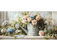 Paint by Numbers Flower DIY Painting by Numbers Kit for Adults Beginner 70X140CM Canvas Easy to Paint with Acrylic Paints, Watering Can Oil Painting, Home Wall Decor, Stress Relief Gift for Women