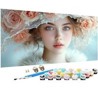 Paint by Numbers Flower Paint by Numbers for Adults Woman Pattern Large 100x200 inch, DIY Canvas Oil Paintings Hobbies for Adults Women Kit with Acrylic Pigment, Home Decor Gifts, Without Frame J3-678