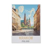 Paint by Numbers for Adult Girls,Krakow Poland,Painting by Number for Adults DIY Digital Painting for Beginners Wall Decor Drawing Gift(20x30cm) 7.8x11.8 inches-FK32