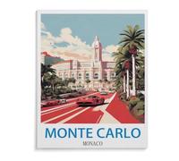 Paint by Numbers for Adult Girls，Monte Carlo Monaco Vintage Travel Poster，Painting by Number for Adults DIY Digital Painting for Beginners Wall Decor Drawing Gift(40x50cm-A68