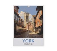 Paint by Numbers for Adult Girls，Vintage Travel Poster,York England，Painting by Number for Adults DIY Digital Painting for Beginners Wall Decor Drawing Gift(30x40cm-AK89