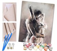 Paint by Numbers for Adults, 40x50 cm Acrylic Oil Paints by Numbers for Adults Beginner Kids Abstract Couple in Love Painting Kit with 4 Brushes Watercolor Paints Easy