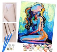 Paint by Numbers for Adults, 40x50 cm Acrylic Oil Paints by Numbers for Adults Beginner Kids Color Abstract Human Body Girl Painting Kit with 4 Brushes Watercolor Paints Easy