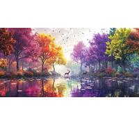 Paint by Numbers for Adults, 50x70cm, Colorful Pine Trees 1JGWX-47