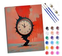 Paint by Numbers for Adults A Broken Clock Painting by Numbers for Adults DIY Canvas Kits Crafts Kits for Relax and De-Stress Gift Home Decoration with Frame