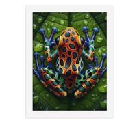 Paint by Numbers for Adults-A Colorful Poison Dart Frog on A Leaf with Water Droplets -for Home Wall Decor 12X16Inch