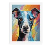 Paint by Numbers for Adults-A Colorful Pop Art Style Dog with Large Eyes, Standing Against A Vibrant-for Home Wall Decor 12X16Inch