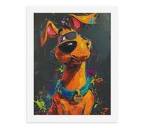 Paint by Numbers for Adults-A Colorful, Stylized Scooby-Doo with Sunglasses, A Blue Collar, and Sneakers-for Home Wall Decor 12X16Inch