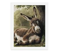 Paint by Numbers for Adults-A Donkey Lying Under A Tree, Resting on The Grass with Its Eyes Closed -for Home Wall Decor 12X16Inch