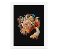 Paint by Numbers for Adults-A Goldfish with Flowing Orange Fins, Surrounded by Colorful Corals and Small Fish -for Home Wall Decor 12X16Inch