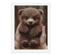 Paint by Numbers for Adults-A Small Brown Bear Cub Held in Hands -for Home Wall Decor 12X16Inch
