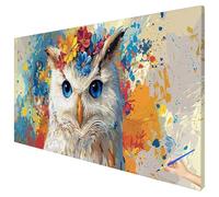 Paint by Numbers for Adults Abstract 70x30cm Large Owl Painting by Numbers for Adults Beginner DIY Color Oil Paintings on Canvas Kits with Acrylic Paint Brushes Autumn Decorations Gifts for Women K-07