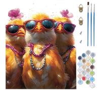Paint by Numbers for Adults Abstract, Chicken Painting by Number Kits, DIY Canvas Oil Painting Kit Hobbies for Adults Women with Brushes Acrylic for Halloween Decorations 24x32inch /60 x 80cm D1-880