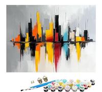 Paint by Numbers for Adults Abstract,City Painting by Number Kits,DIY Canvas Oil Painting Kit Hobbies for Adults Women with Brushes and Acrylic for Room Decor 40x60Inch/100x150cm Without Frame L8-920