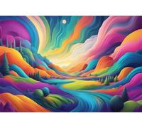 Paint by Numbers for Adults Abstract Colorful Landscape Painting by Numbers Kits On Canvas,with Paint Brushes DIY Acrylic Oil Painting Drawing Paintworkarts for Home Wall Decor with Framed,50x65cm