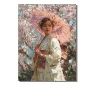 Paint by Numbers for Adults Abstract, DIY Painting Japanese Geisha with Frame Paint by Numbers for Children Beginners, Oil Paintings Crafts Adults Hobbies Gifts, Home Wall Decor 20x28in ZBSDK301